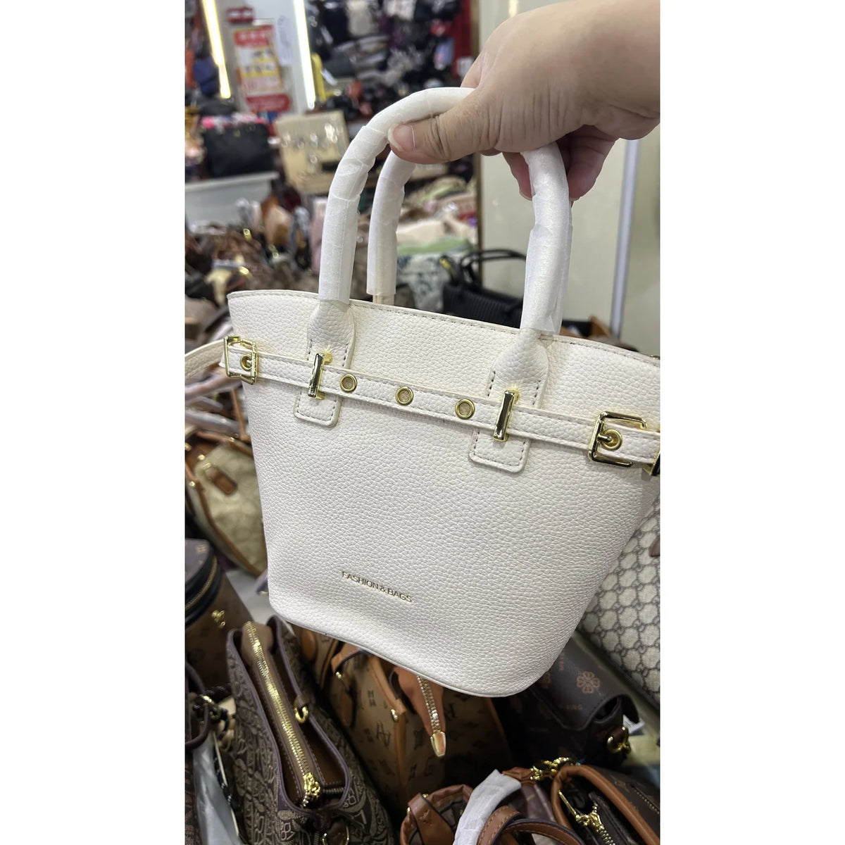 032 Small Belted Trapeze Bag