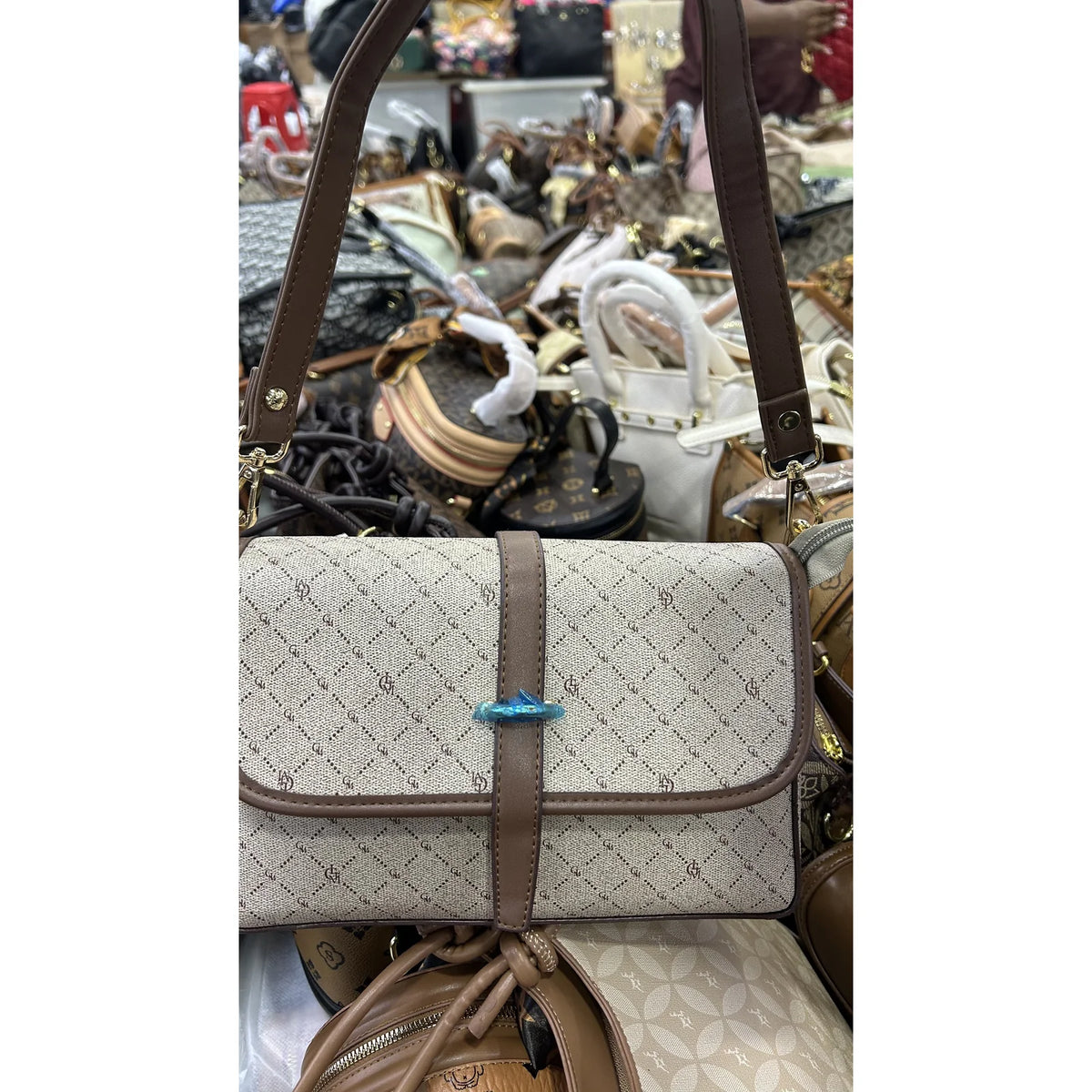 036 Small Patterned Flap Bag
