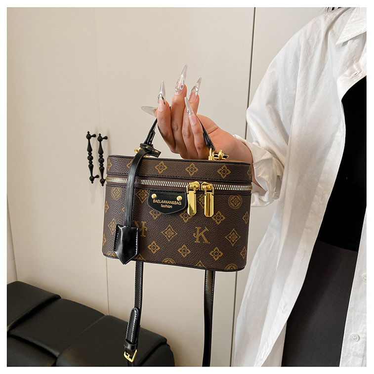 Retro Patterned Mini Box Shoulder Bag