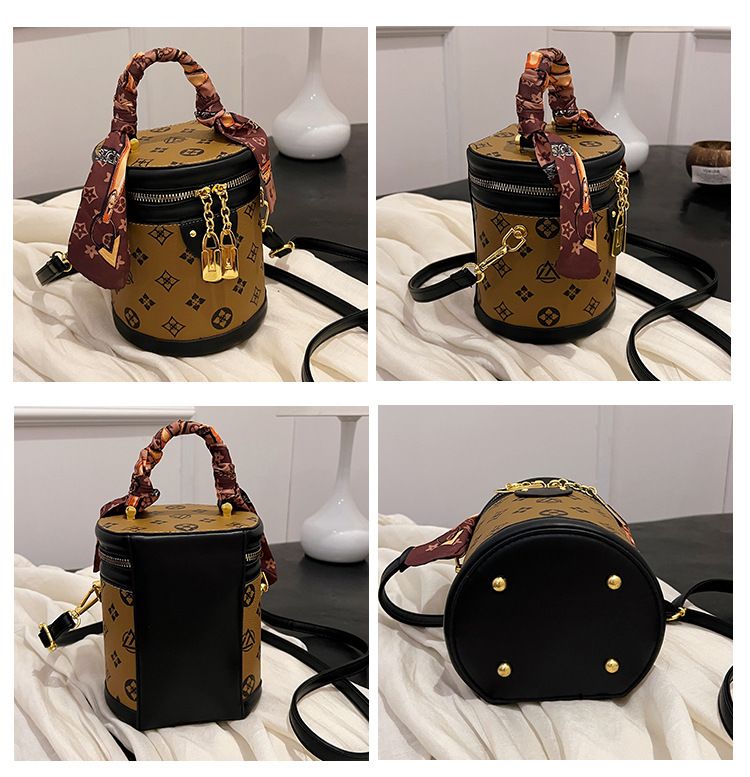 Round Mini Top-Handle Bucket Bag