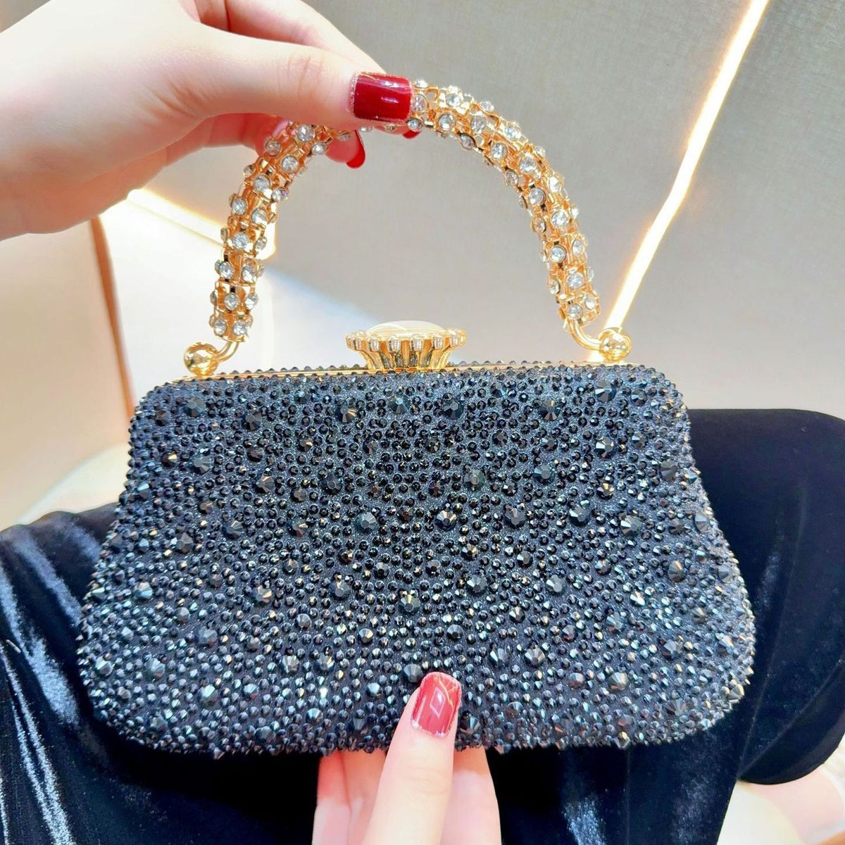 Rhinestone Mini Chain Evening Bag
