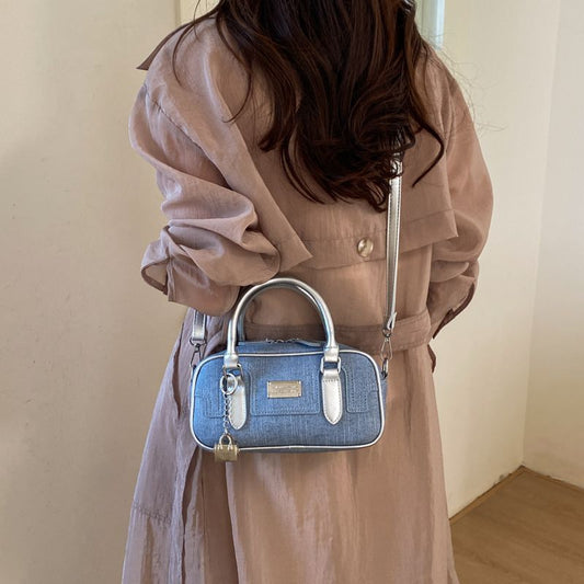 Retro Denim Square Crossbody Bag