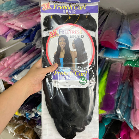 3X French Curl Crochet Hair - product view 2