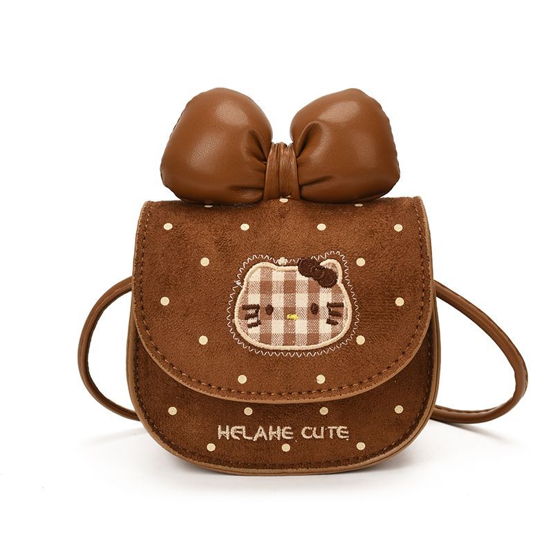 Brown Bow Mini Coin & Lipstick Crossbody Bag