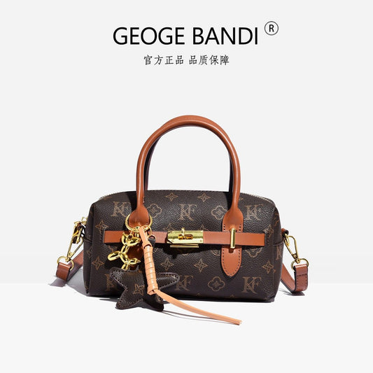 Retro Patterned Boston Pillow Handbag