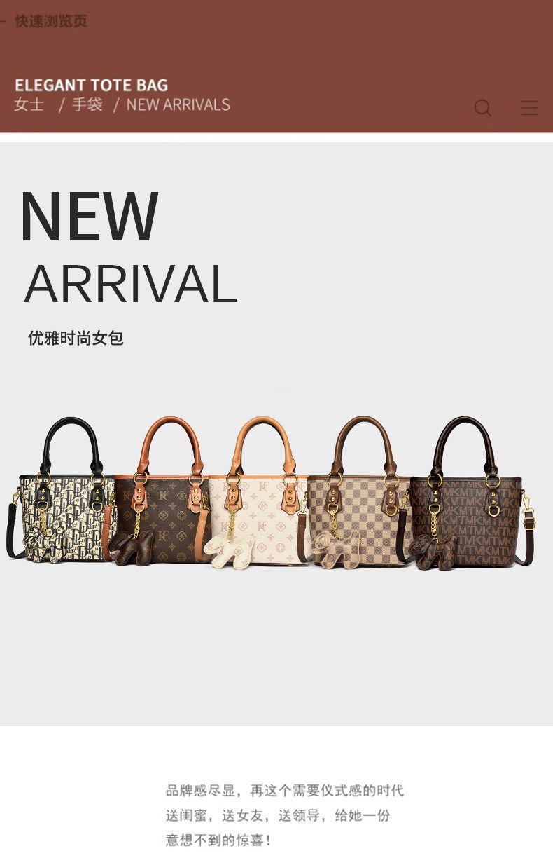 Letter-Print Commuter Shoulder & Crossbody Bag
