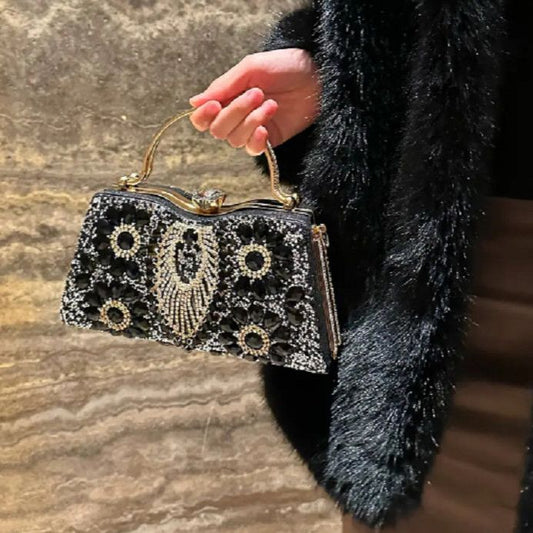 Floral Beaded Frame Evening Bag