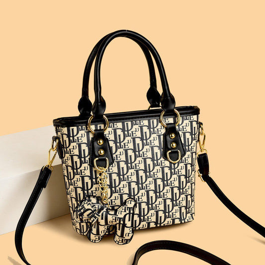 Letter-Print Commuter Shoulder & Crossbody Bag