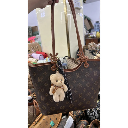 015 Large Shoulder Shopper With Bear Charm