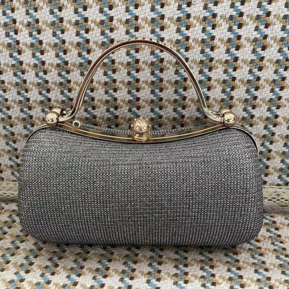 Shimmering Gold-Lock Evening Chain Bag