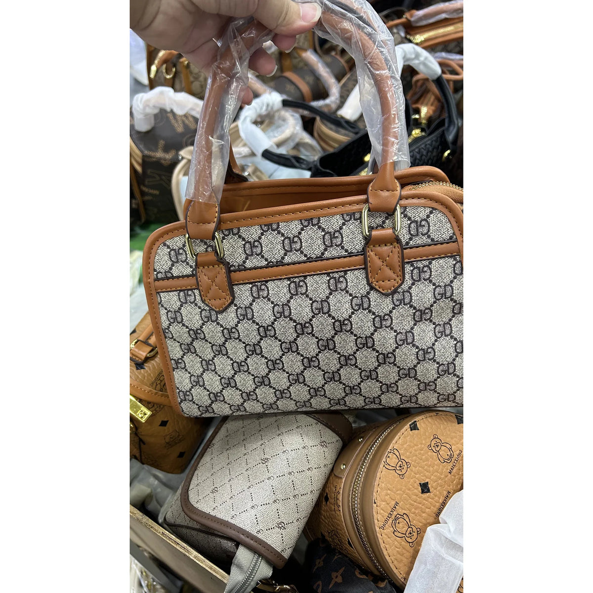 024 Small Patterned Zip Satchel
