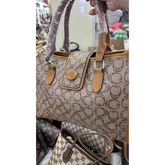 039 Large Circle-Print Top-Handle Shopper