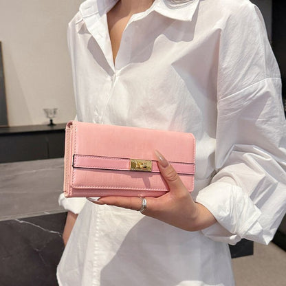 Crocodile-Texture Long Wallet - product view 4