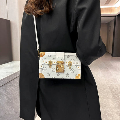 Retro Printed Square Box Crossbody Bag