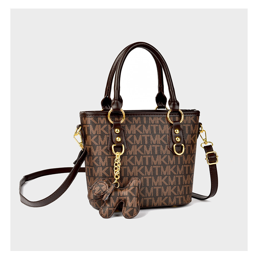 Letter-Print Commuter Shoulder & Crossbody Bag