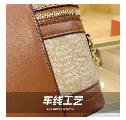 French-Style Retro Printed Box Crossbody Bag