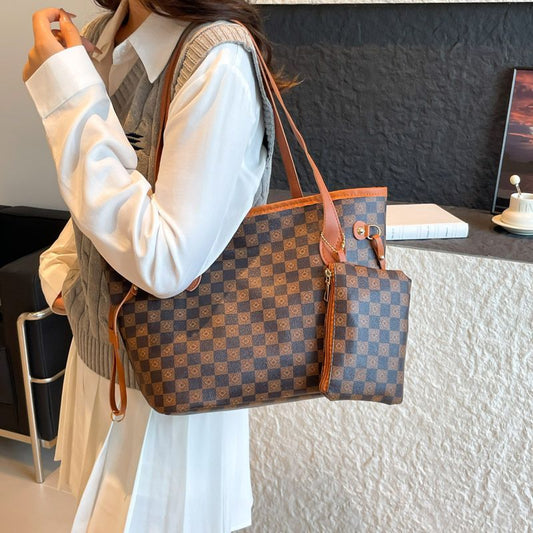 Large-Capacity Retro Commuter Shoulder Tote