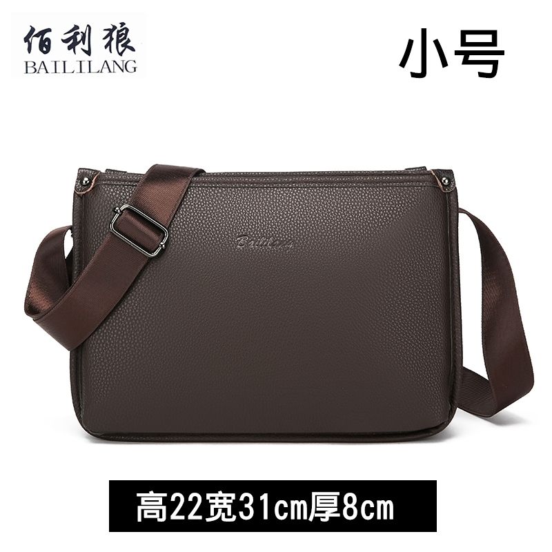 Men's Large-Capacity Pebble-Texture Shoulder Bag