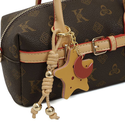 Colorful Letter-Print Commuter Boston Bag