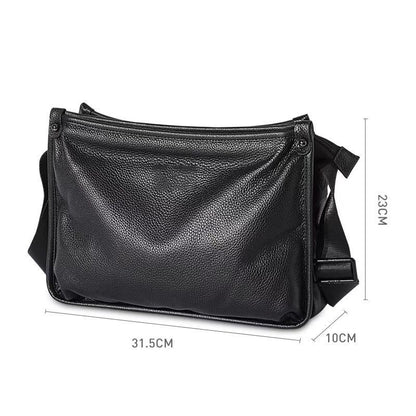 Men's Large-Capacity Pebble-Texture Messenger Bag