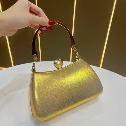 Pleated Satin Teardrop-Accent Handbag