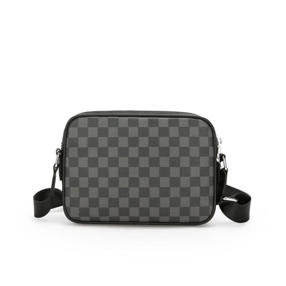 Men's Plaid Square Crossbody Bag