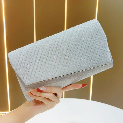 Shimmering Pleated Envelope Clutch
