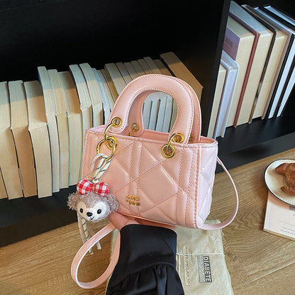 Mini Diamond-Quilted Handbag With Rose Charm