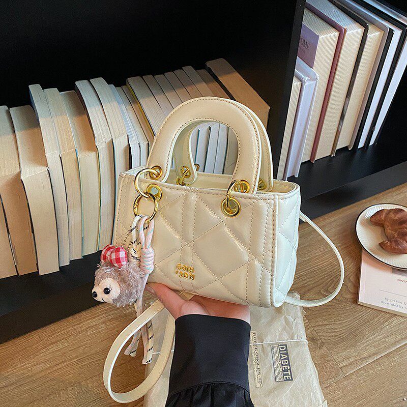 Mini Diamond-Quilted Handbag With Rose Charm