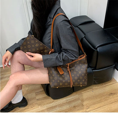 Retro Patterned Underarm Shoulder Tote