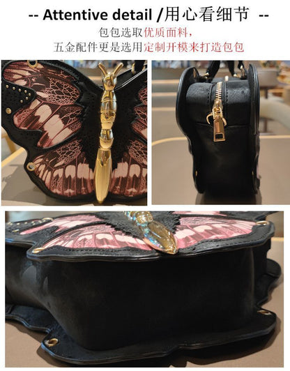 Butterfly Patchwork Handbag With Stud Details