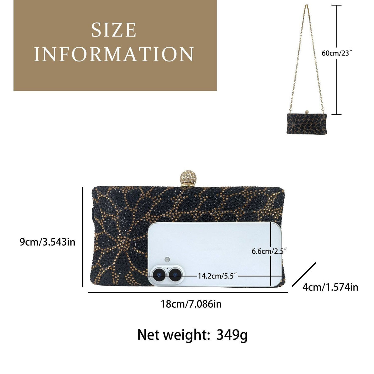 Floral Rhinestone Box Clutch