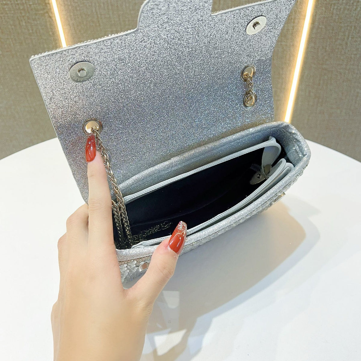 Pearl & Rhinestone Flap Evening Bag