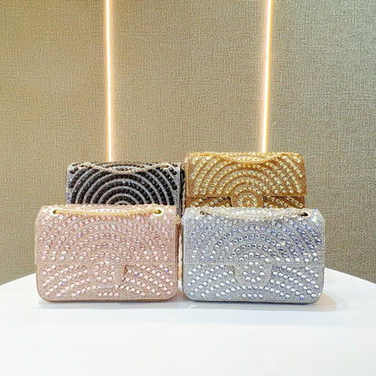 Pearl & Rhinestone Flap Evening Bag
