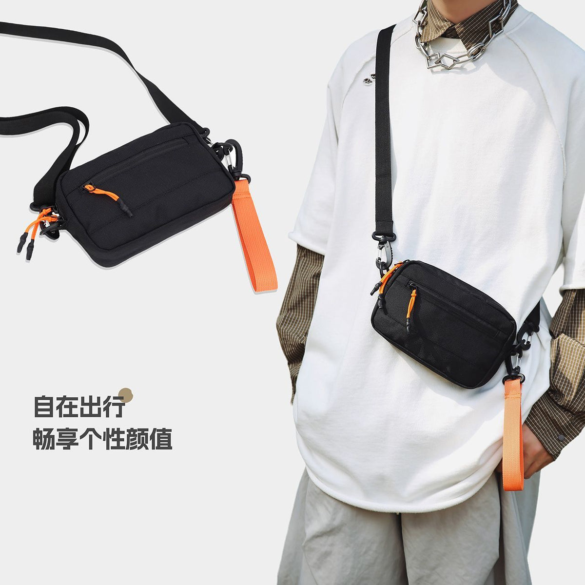 Unisex Lightweight Multi-Pocket Nylon Phone Bag