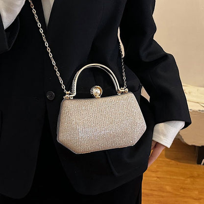 Sequin Evening Handbag With Chain Strap