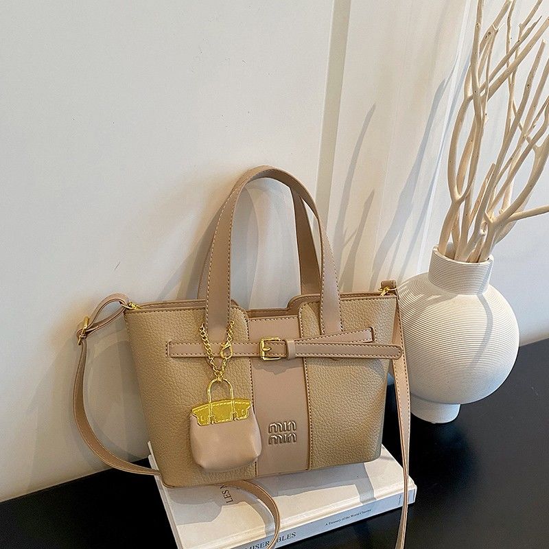 Colorblock Crossbody Tote With Lock Charm