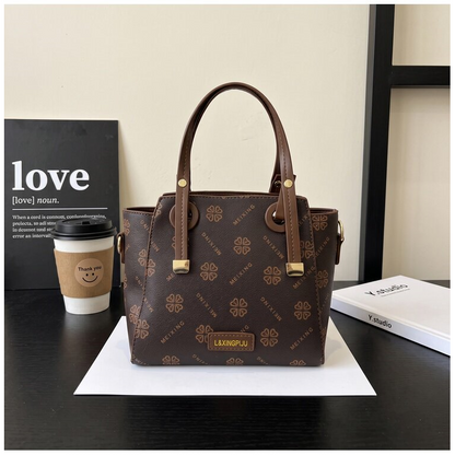 Large-Capacity Retro Printed Commuter Handbag