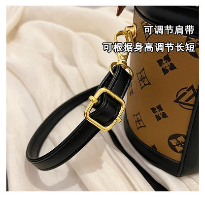 Round Top-Handle Crossbody Bucket Bag