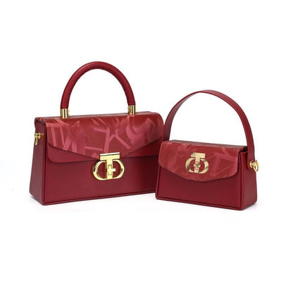 Retro Earth-Tone Square Crossbody Handbag
