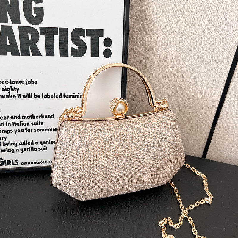 Sequin Evening Handbag With Chain Strap