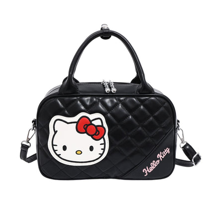Kitty-Print Diamond-Quilted Crossbody Bag