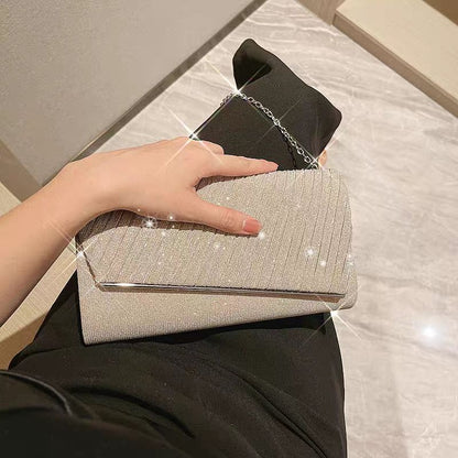 Shimmering Pleated Envelope Clutch