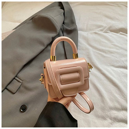 Girls' Solid-Color Mini Square Shoulder Bag