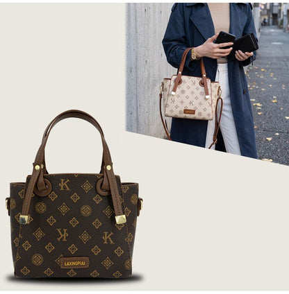 Large-Capacity Retro Printed Commuter Handbag