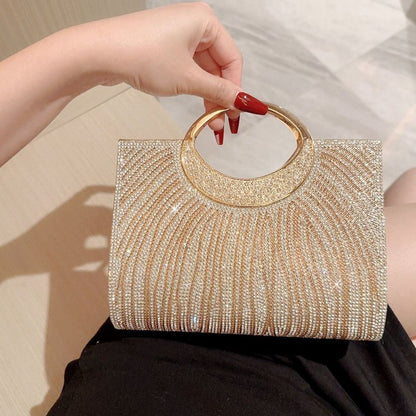 Sparkling Ring-Handle Evening Handbag