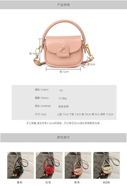 Heart-Buckle Mini Saddle Crossbody Bag