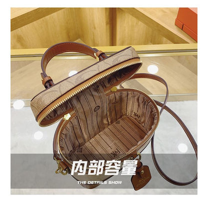 French-Style Retro Printed Box Crossbody Bag