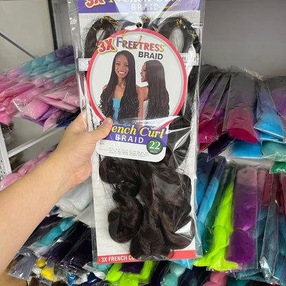 3X French Curl Crochet Hair - product view 3