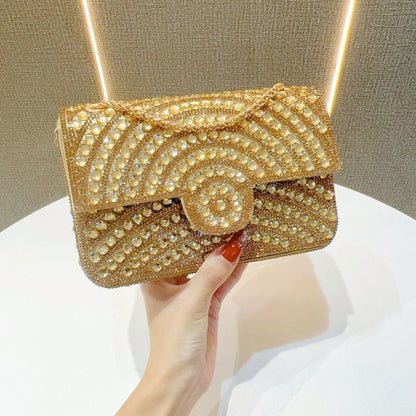 Pearl & Rhinestone Flap Evening Bag